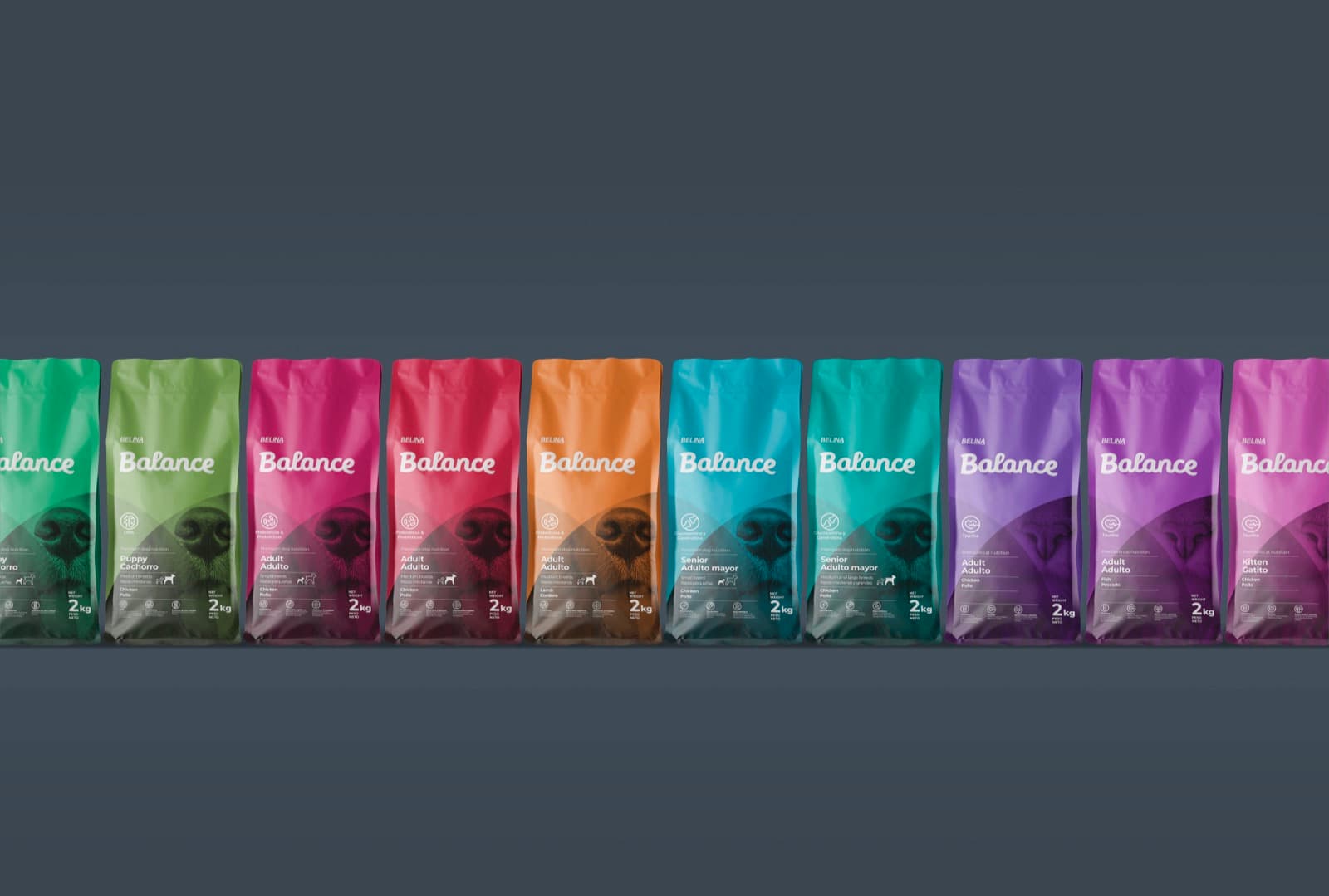 Sistema de empaques de la linea Balance, branding por Kerigma